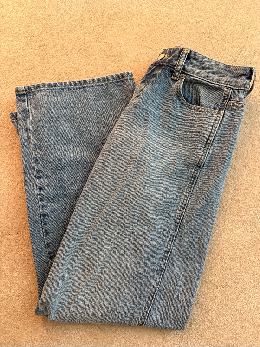 PacSun Women's Straight Jeans - Light Blue Denim